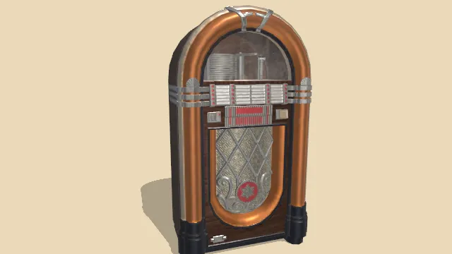 经典的点唱机3D模型，具有浓厚的复古风格