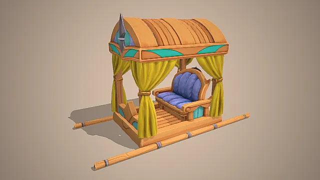 奇幻宫廷游戏礼仪类浮空銮驾模型