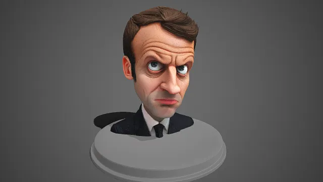 马克龙  卡通  法国总统  正式西装领带  政坛人物  创意形象