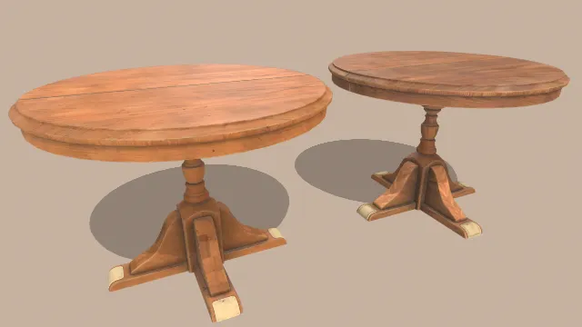 复古木制圆形餐桌精致家具