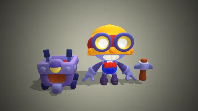 卡尔  矿车  荒野乱斗  射手英雄  卡通模型