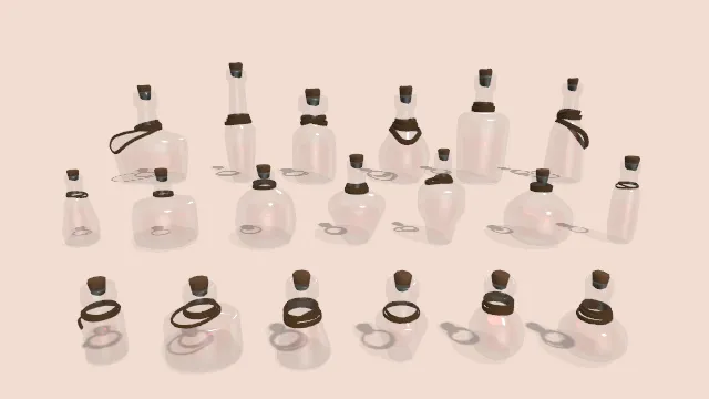 不同样式的药剂玻璃瓶子