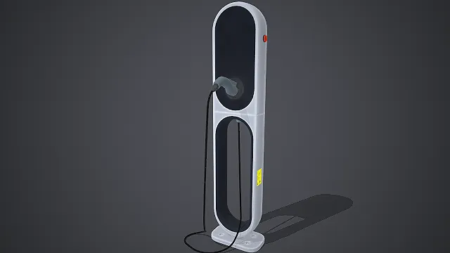 一款用于新能源汽车的立式电动汽车充电桩的3D模型