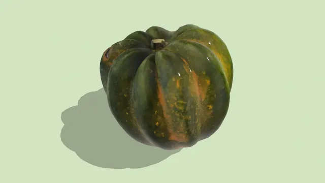 扫描低多边形南瓜模型蔬菜食物