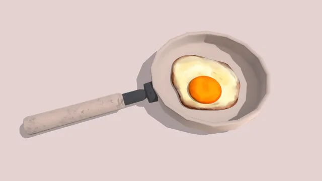 带鸡蛋的煎锅食物