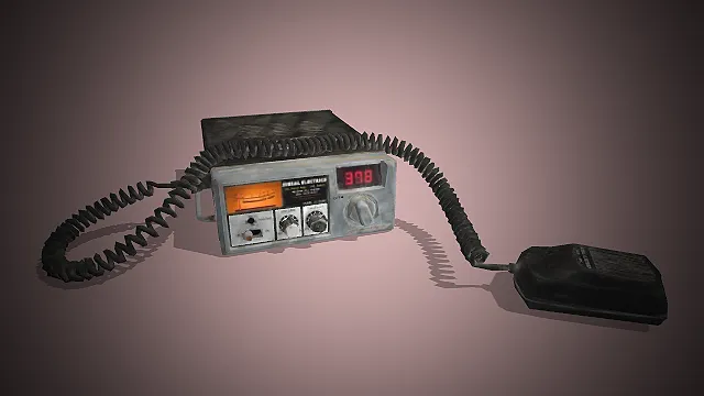 一台复古风格的对讲机设备3D模型