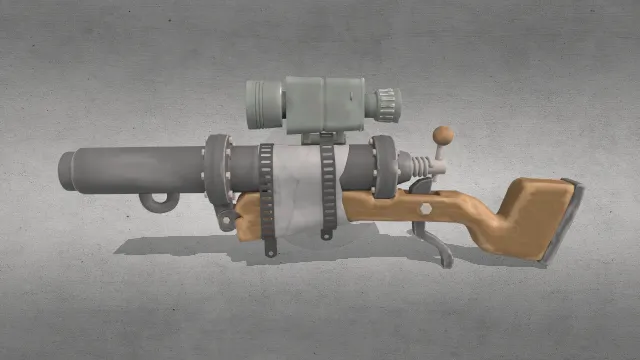 带有瞄准镜的管道枪团队武器模型