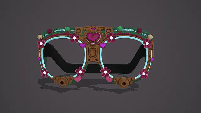 萌系童话风格花饰爱心眼镜模型