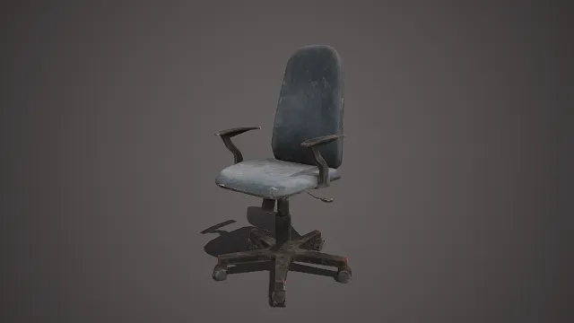 做旧风格  办公转椅  灰黑配色  布艺材质  五星脚架  锈蚀金属质感  升降调节杆  职员办公椅