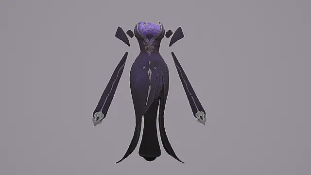 暗紫魔姬风格的“紫晶魅裙”套装模型