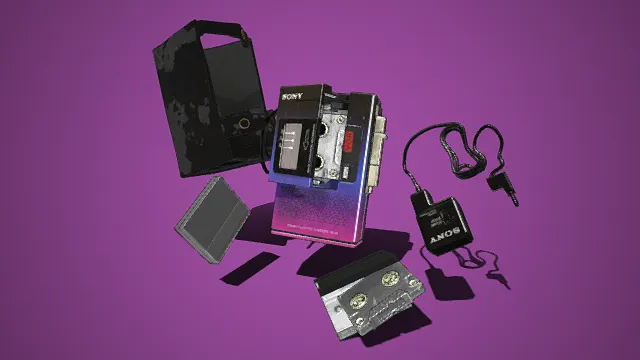 复古  电子设备套装  索尼  便携  磁带录放机  老式随身听  怀旧