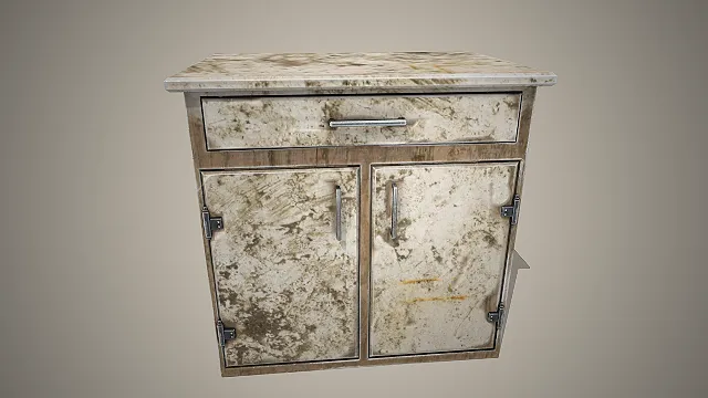 双门储物柜  做旧金属  锈迹斑驳  磨损纹理