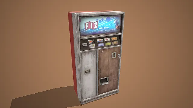 卡通风格复古 FIZ 标识饮料自动售货机装饰道具