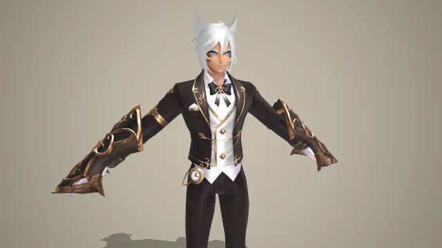 兽耳执事风武装执事角色 3D 模型 游戏角色道具素材