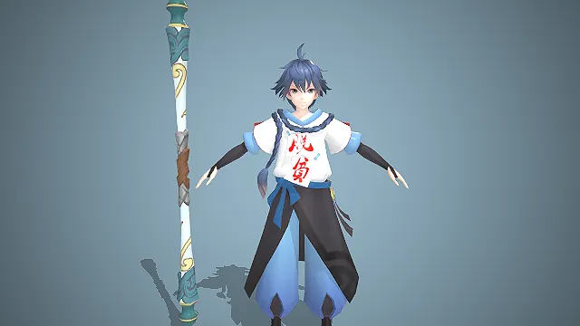 白月初  狐妖小红娘  热血  蓝白服饰