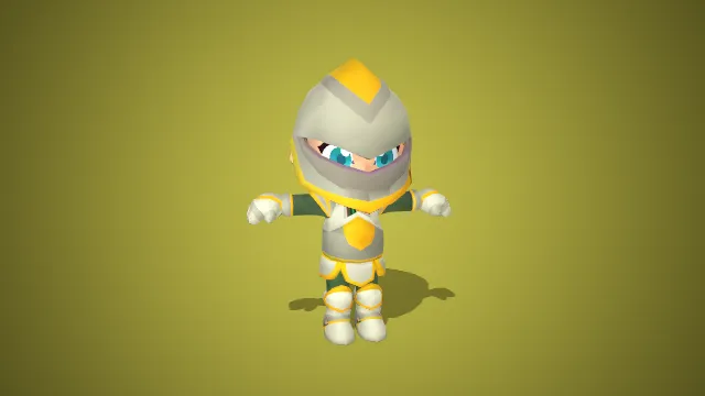 未来小战士：银灰盔甲与金色装饰的守护者