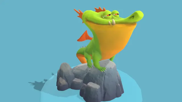 卡通风格化角色逆时长矛龙萨缪尔 .舒尔茨