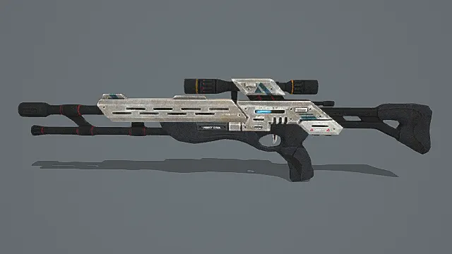 未来科技风轻量化能量狙击枪3D模型