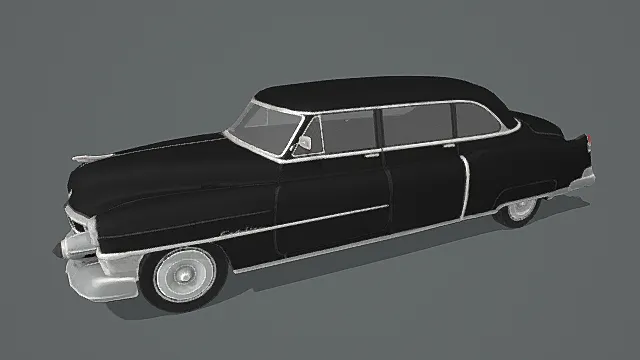 复古美式风低模凯迪拉克轿车3D模型