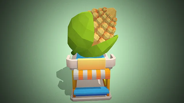 一个卡通风格的玉米售卖亭3D模型