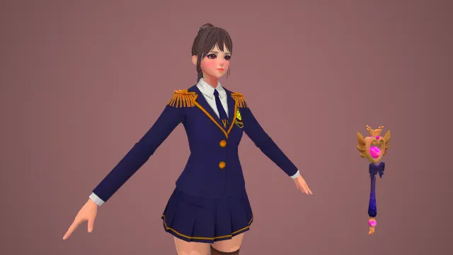 校园 变身 3d模型 手办 角色 pbr模型