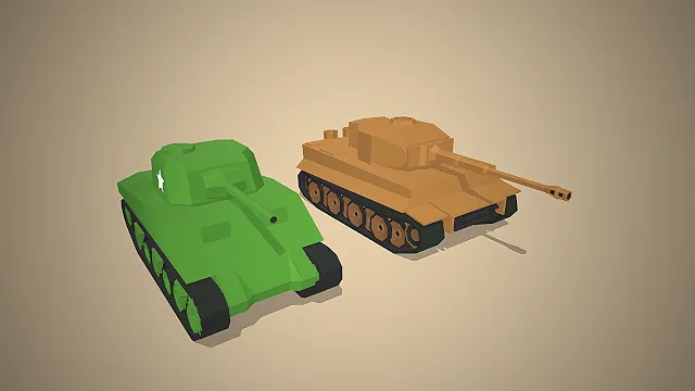 低模二战坦克组  履带式装甲  游戏载具模型  装甲战车