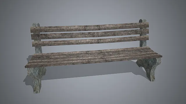 公园长椅  复古公共座椅  休憩设施  写实风