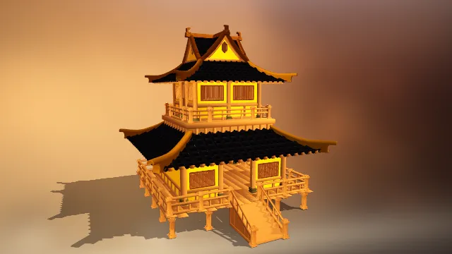 古风楼 pbr模型 建筑模型