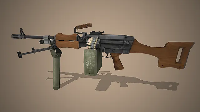 写实风格  PKM机枪  游戏资产  苏式装备