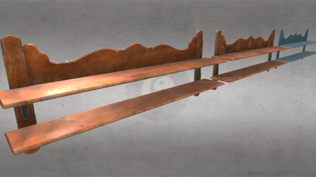 简易木质墙壁双层置物架高台