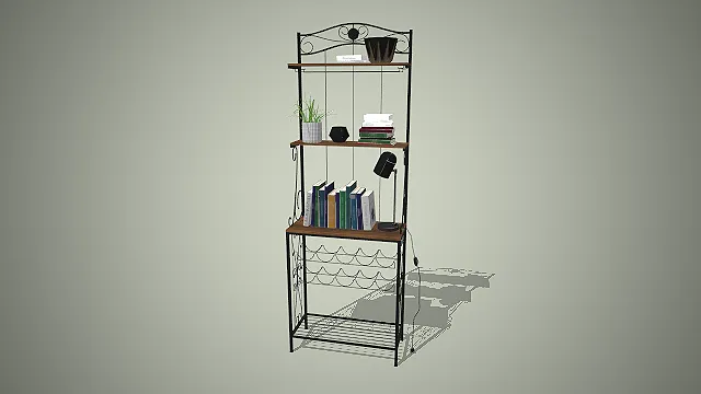 铁艺置物架  木质层板  多功能书架  室内软装