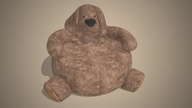 卡通狗狗  懒人椅  做旧毛绒质感  儿童休闲坐具