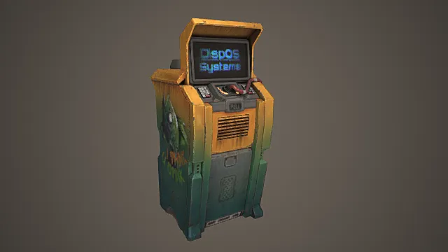 赛博朋克风格智能垃圾处理终端道具 3D 模型 