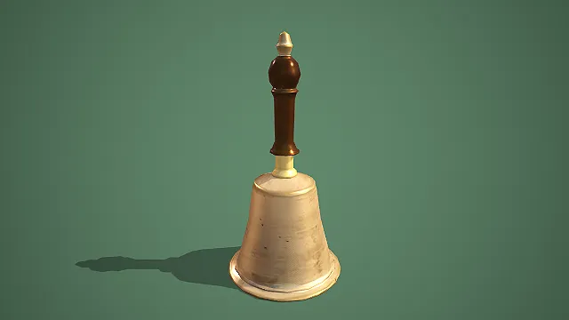 复古木柄黄铜手摇铃