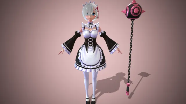 雷姆 卡通角色  二次元少女  女性角色