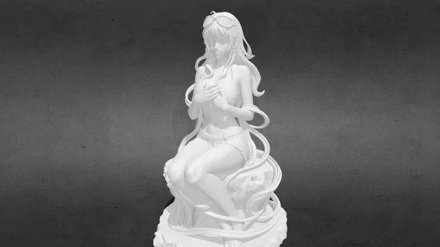 海贼王・椰风海韵・娜美泳装雕塑stl