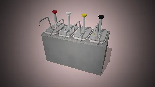 一个四头商用果酱机3D模型