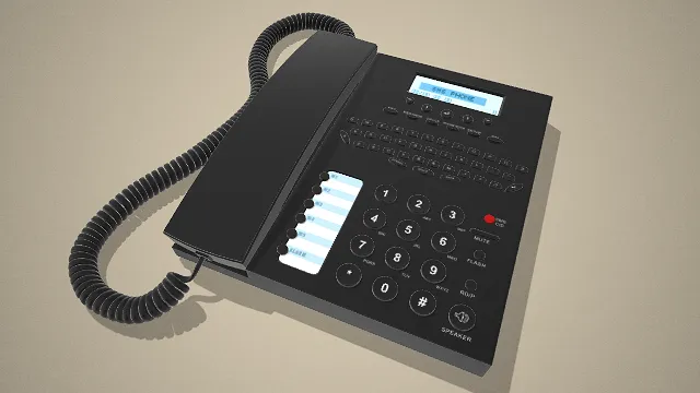 一个写实风格的3D办公座机模型