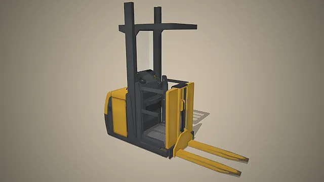 站立式电动叉车  升降门架  工业风  高效物流工具