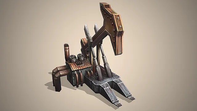 蒸汽朋克  游梁式抽油机  废土设施  能源开采设备