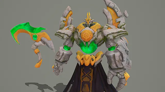 奇幻邪能角色：石甲躯体绿焰核心模型