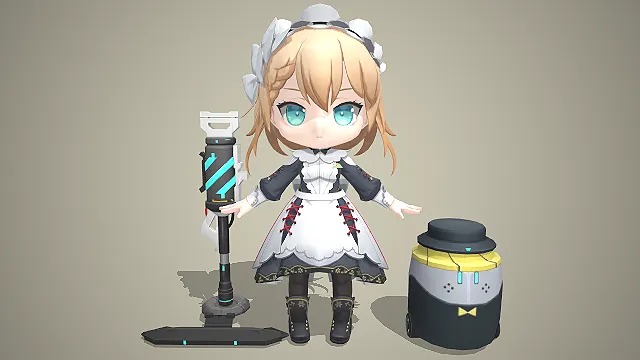 金发女仆  科技武器  机器人搭档  二次元角色