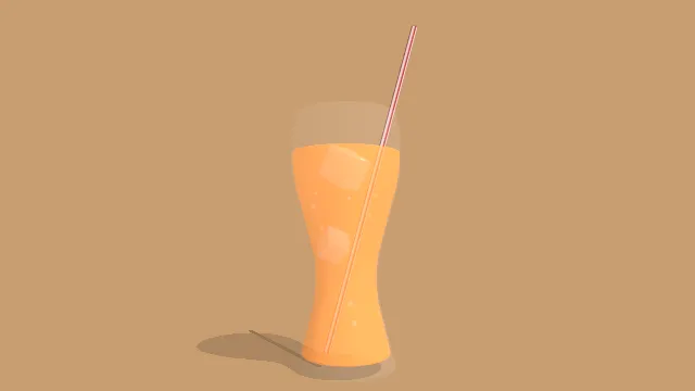 橙味冰镇汽水饮料动画