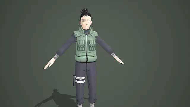 火影忍者角色奈良鹿丸 3D 模型