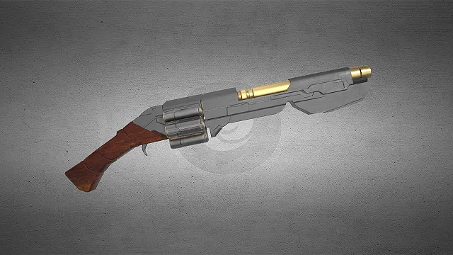 科幻霰弹枪  工业质感  木质握把  复古科幻