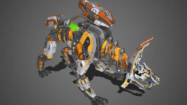 科幻风  仿生机械犬  模块化装甲  设备舱  灵活性与攻击性  机械猛兽