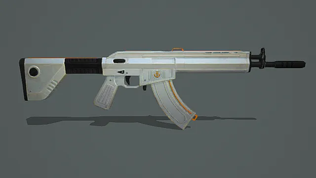 未来简约风灰白橙饰步枪3D模型