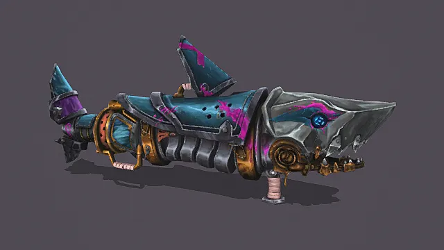 蒸汽朋克风机械鲨鱼炮3D模型