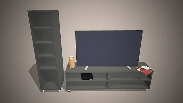 一套现代简约风格的客厅电视柜3D模型