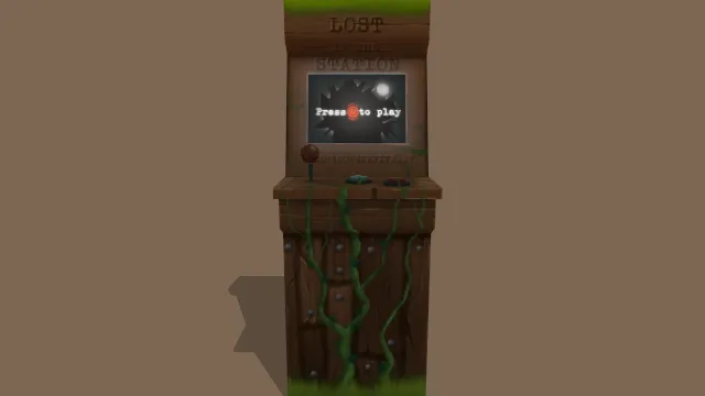 风格化破旧的街机游戏箱体